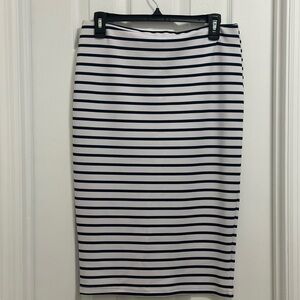 Jules & Leopold Navy and White Striped Pencil Skirt